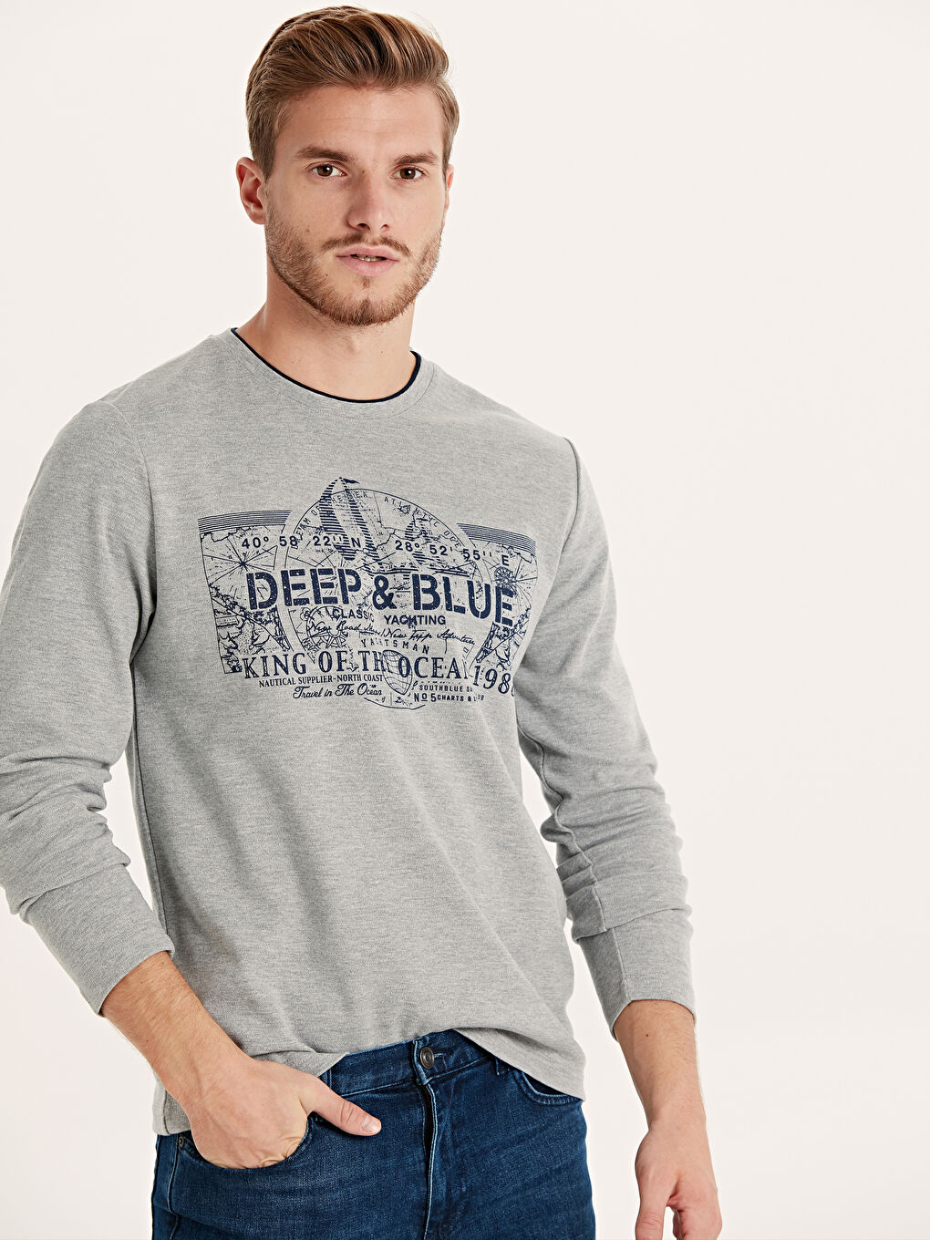 Gri Melanj Tişört-1