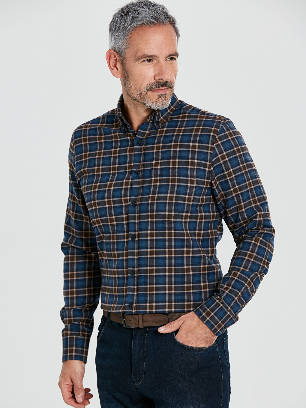 Petrol Ekoseli Gömlek