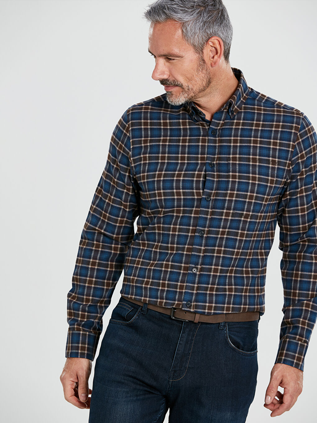 Petrol Ekoseli Gömlek-1