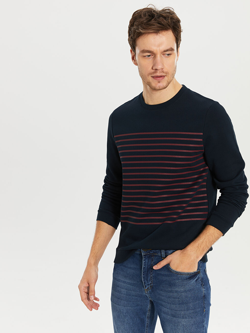 Мужчины Синий Свитшот-2