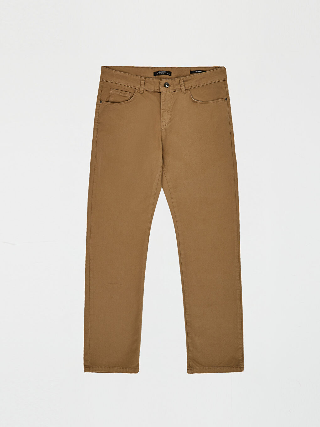 Bej Dar Kalıp Gabardin Erkek Chino Pantolon-1