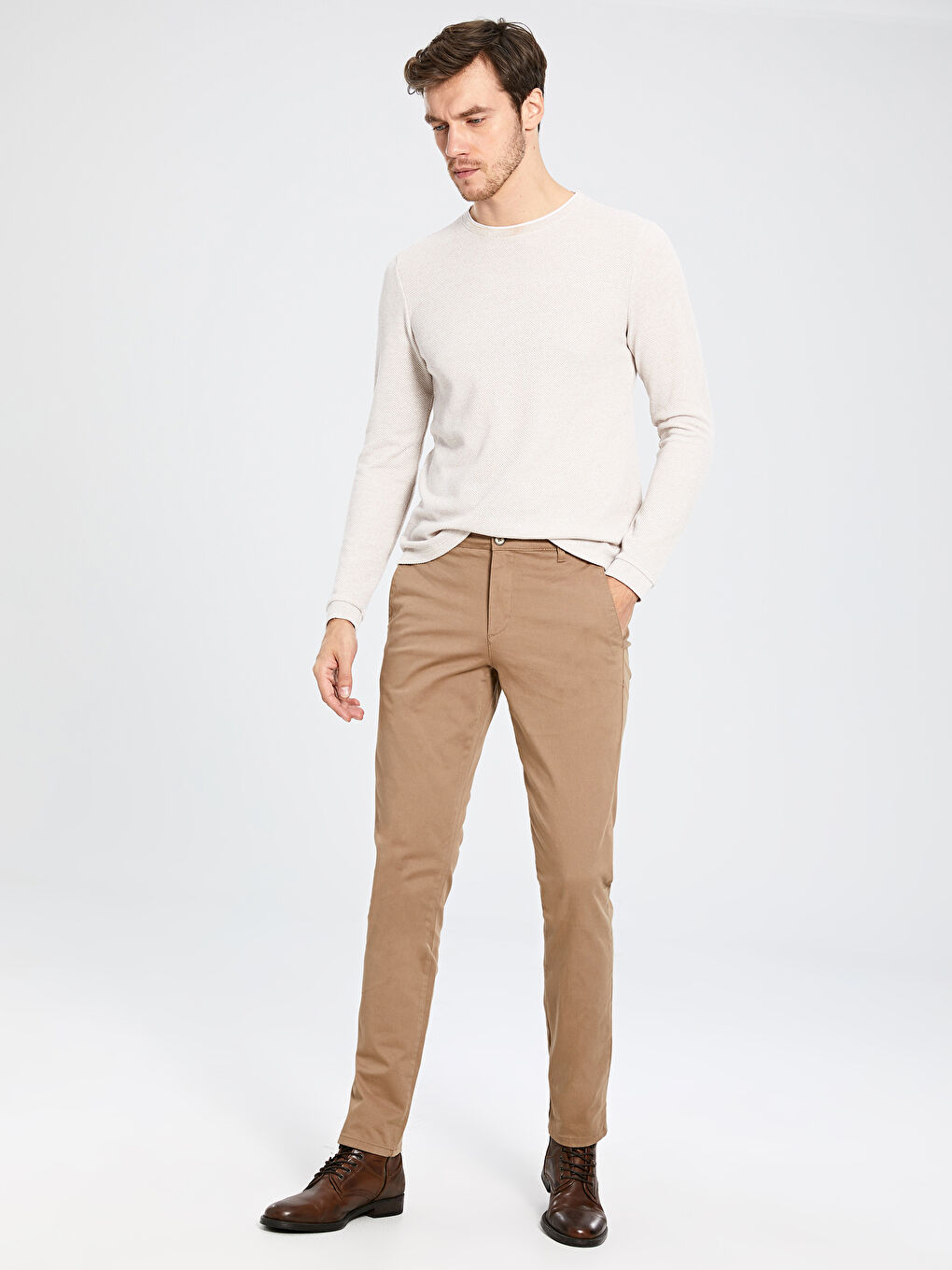 Koyu Bej Chino Pantolon