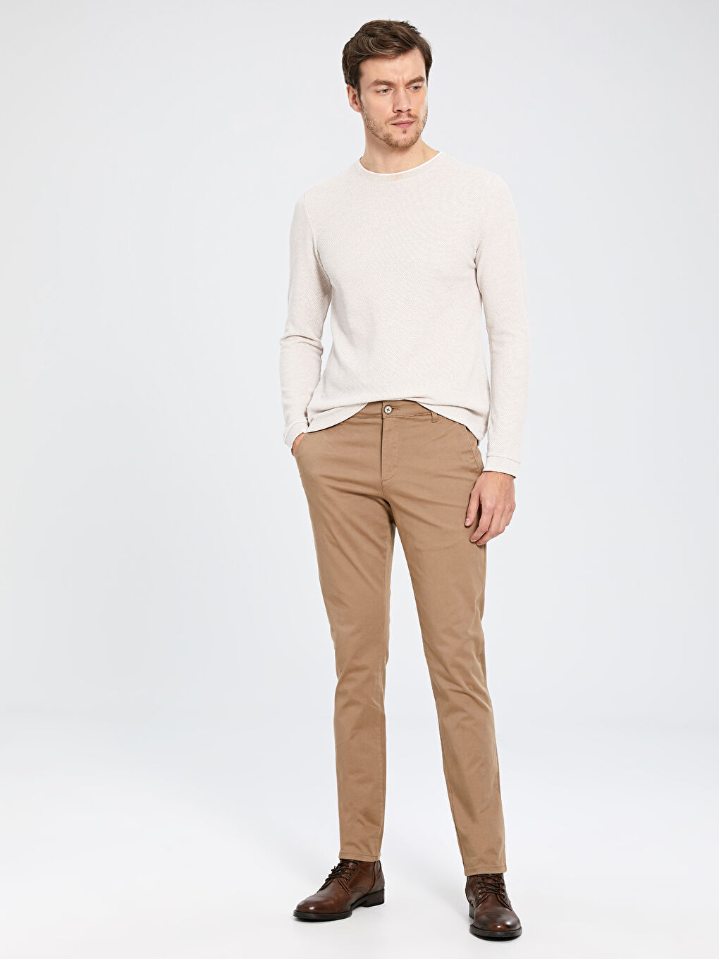 Koyu Bej Chino Pantolon-1