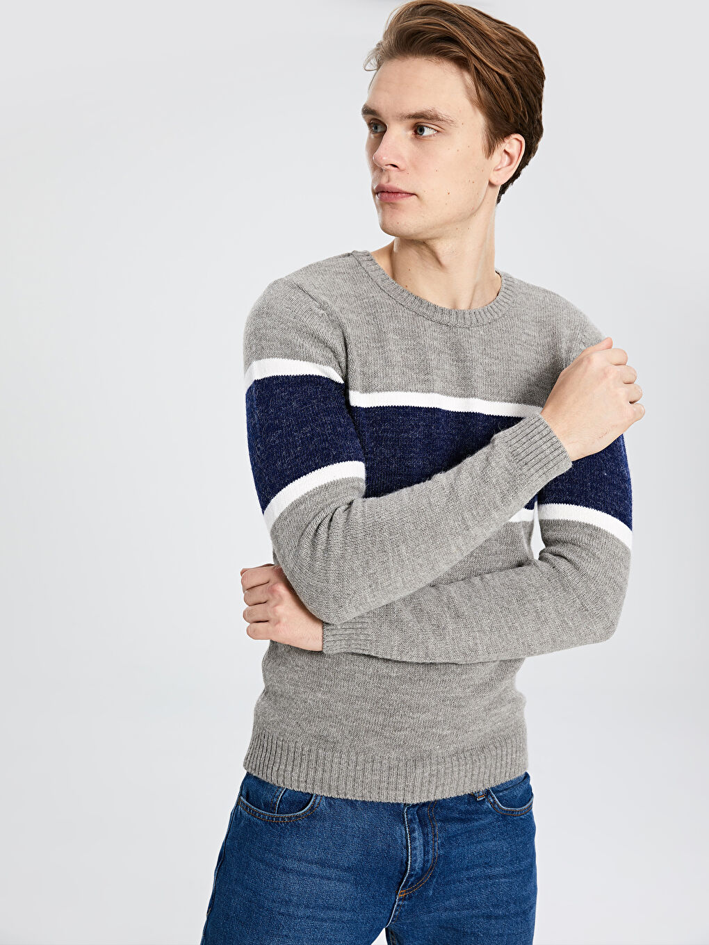 Мужчины Серый Свитер-2