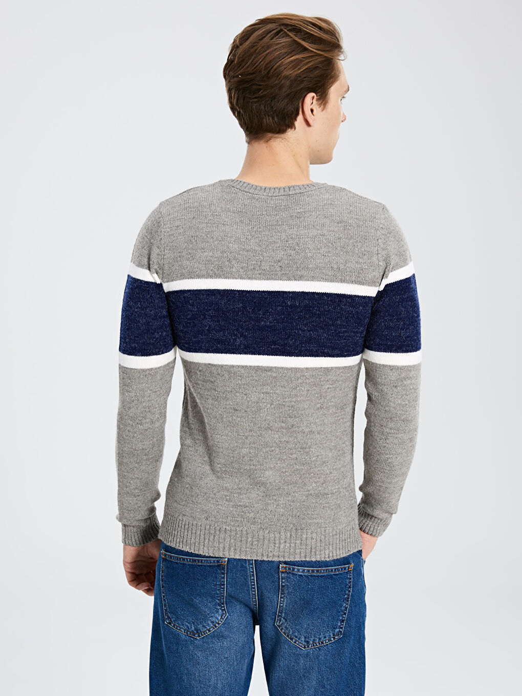 Мужчины Серый Свитер-3