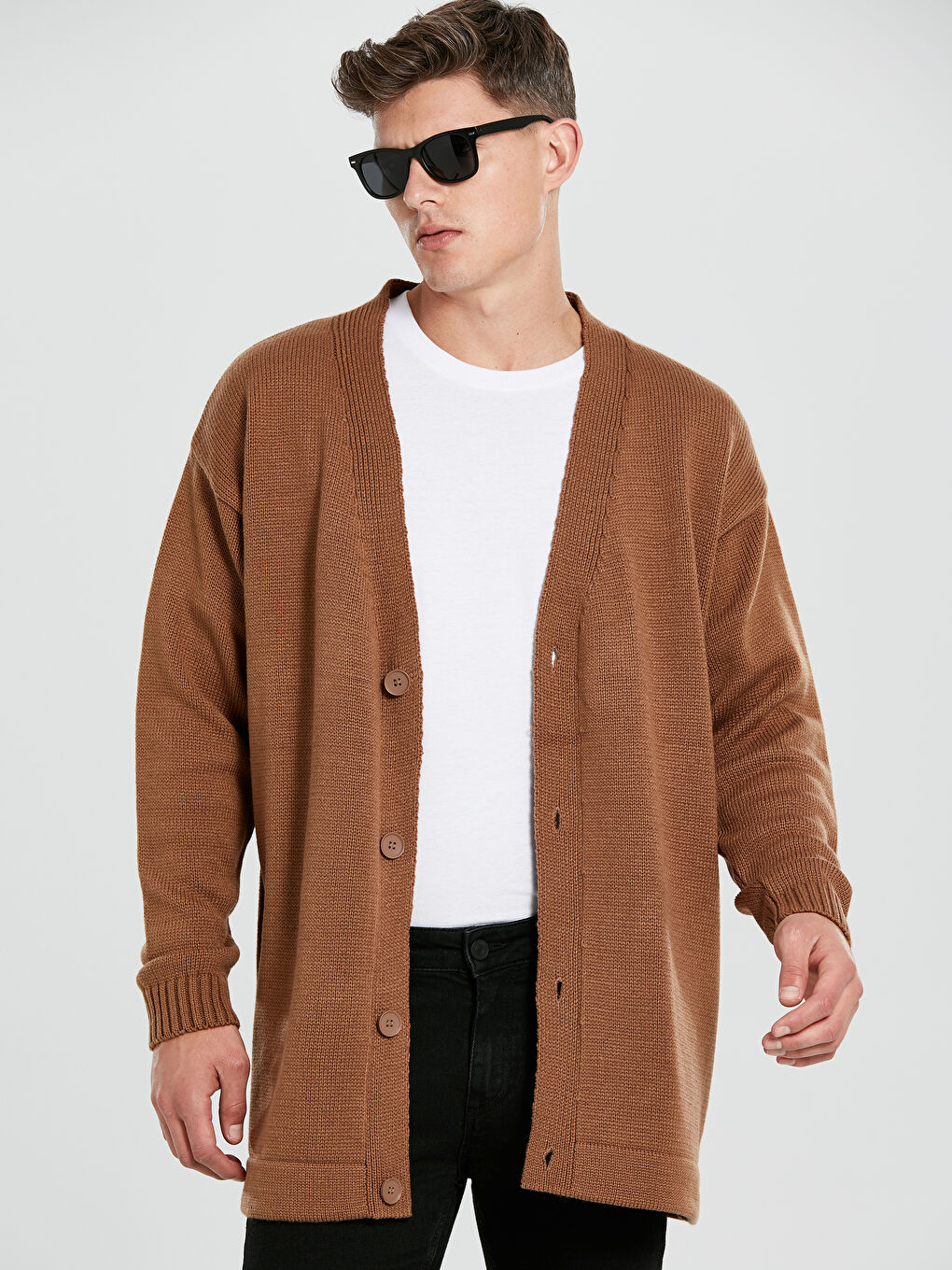 XSIDE Oversized Shawl Collar Thin Men's Knitwear Cardigan