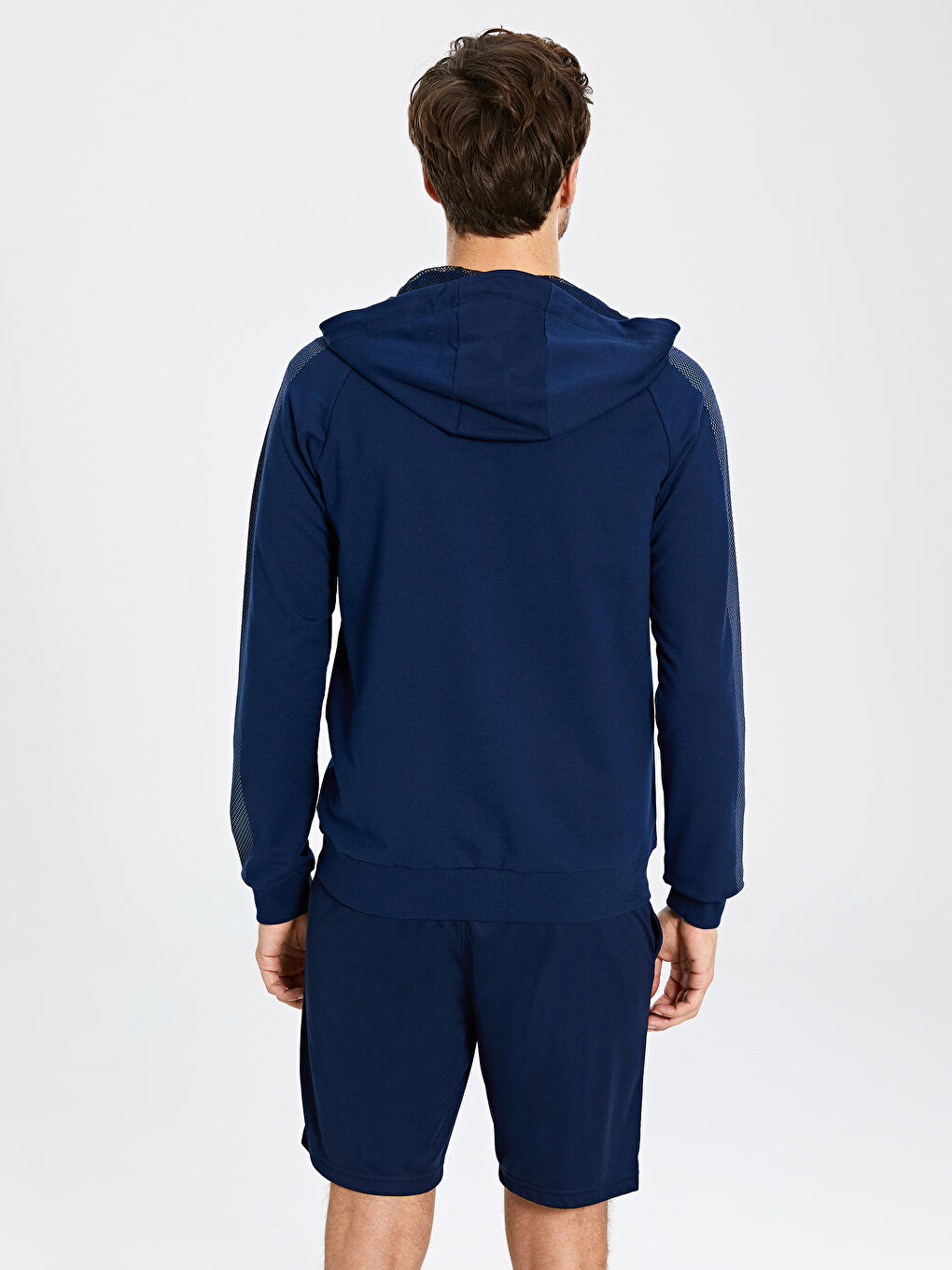 Lacivert Uzun Kollu Aktif Spor Erkek Hoodie-3