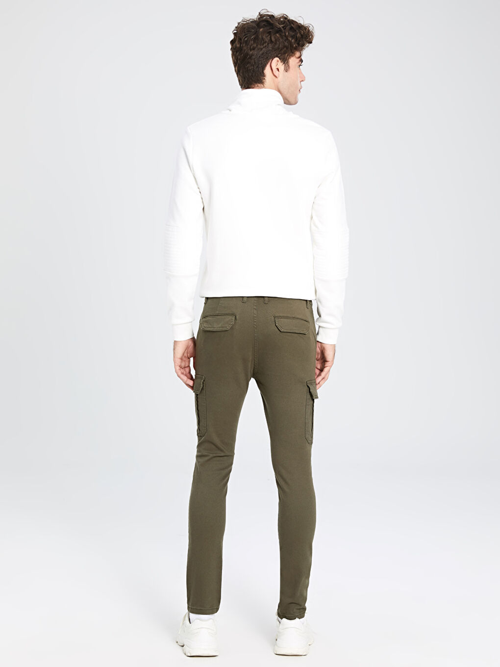 Haki Slim Fit Erkek Kargo Pantolon-2