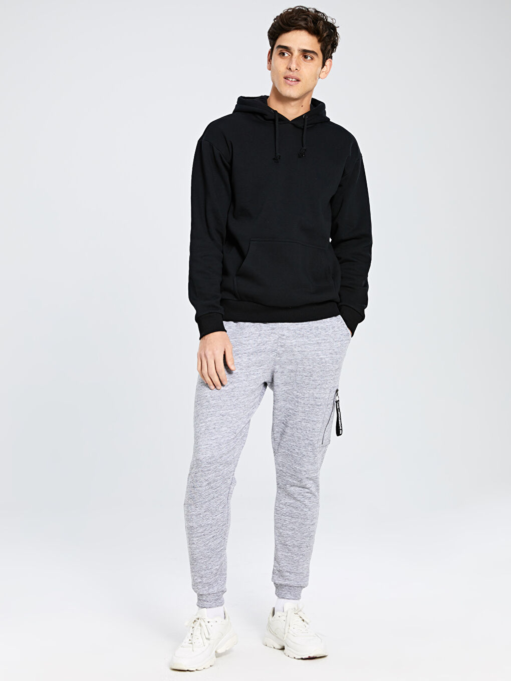 Gri Slim Fit Erkek Jogger Eşofman Altı-1