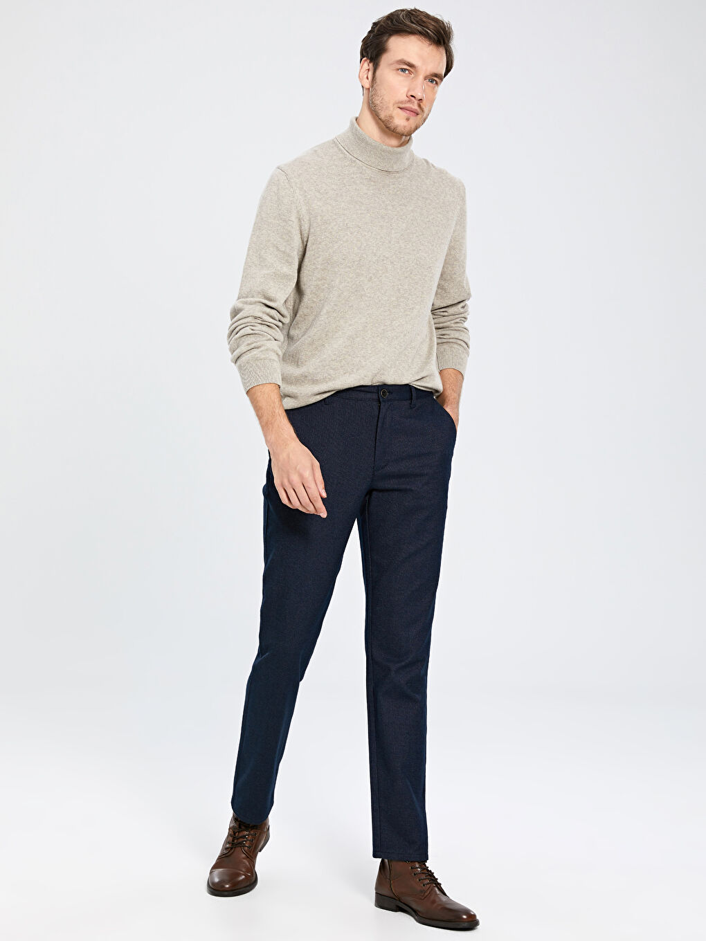 Lacivert Standart Kalıp Basic Erkek Pantolon