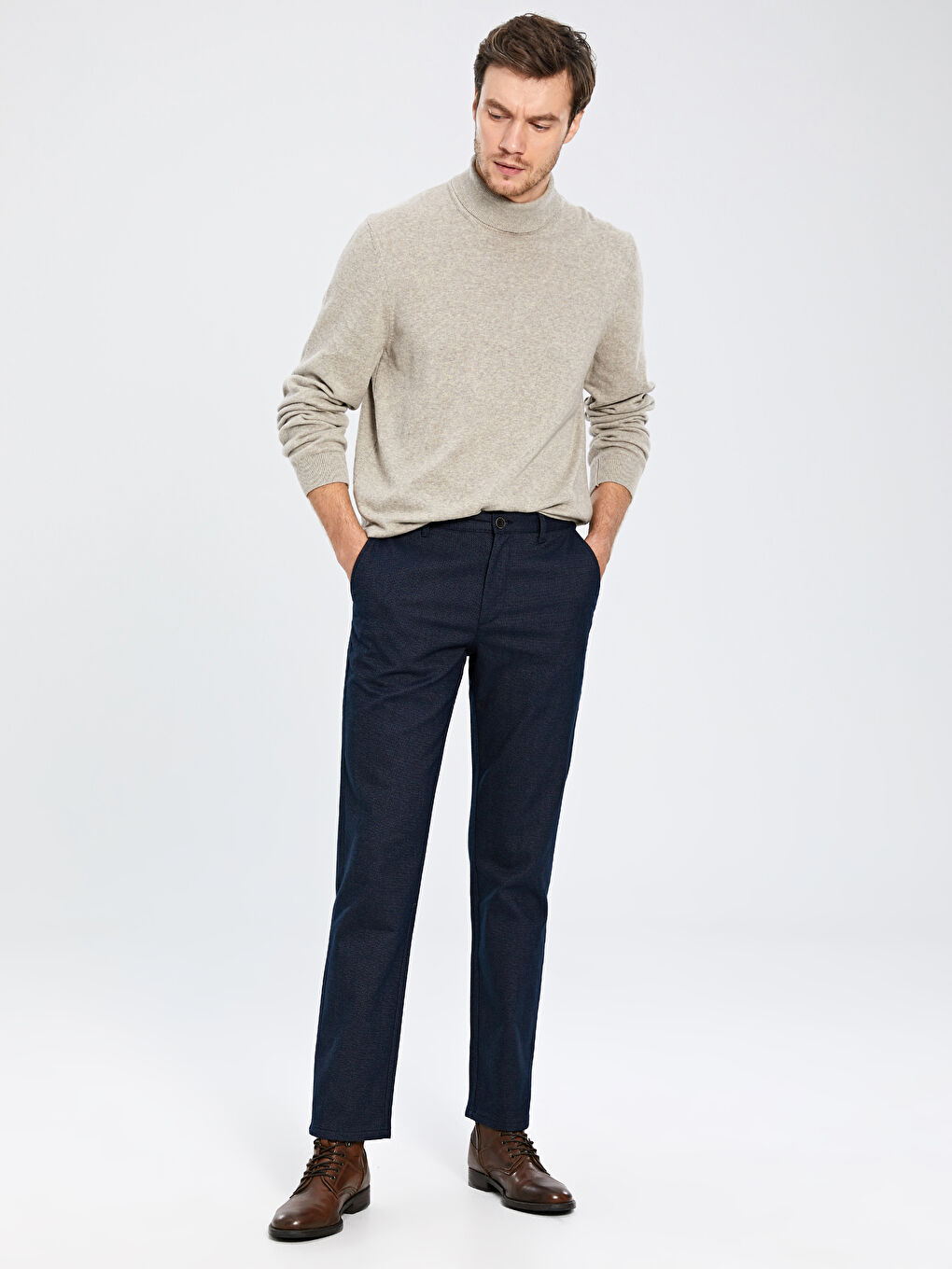 Lacivert Standart Kalıp Basic Erkek Pantolon-2