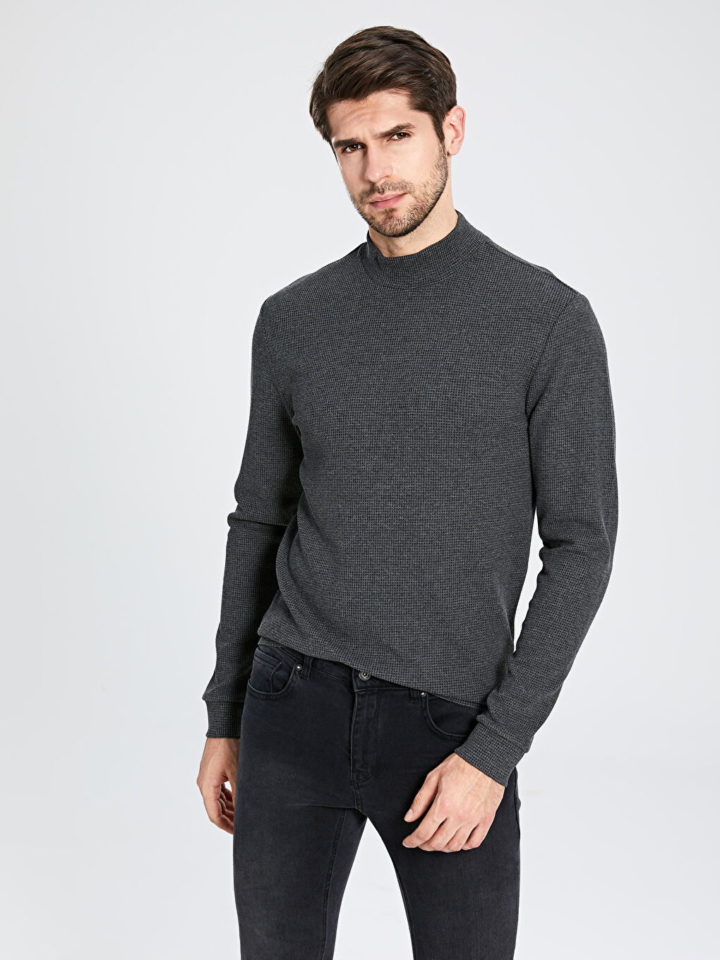 Antrasit Melanj Tişört-1