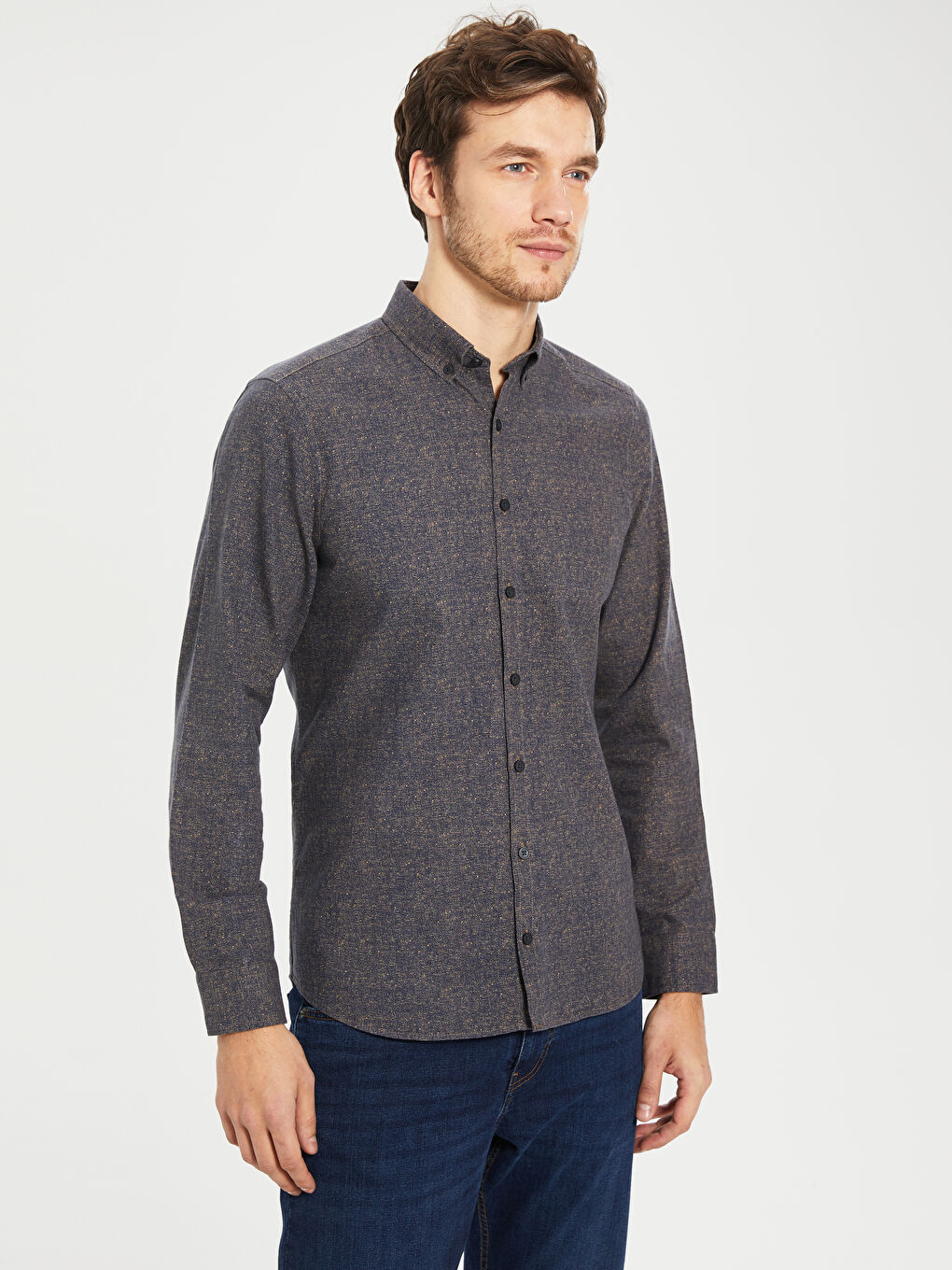 Bej Baskılı Gömlek-2