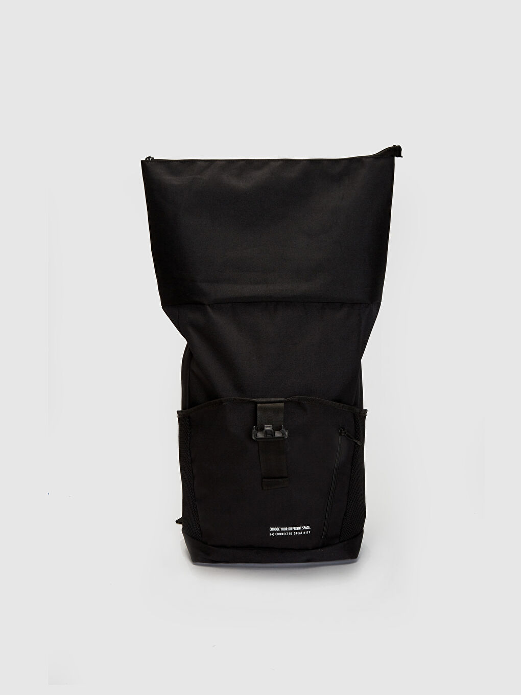 Siyah Etiket Detaylı Erkek Sırt Çantası-2