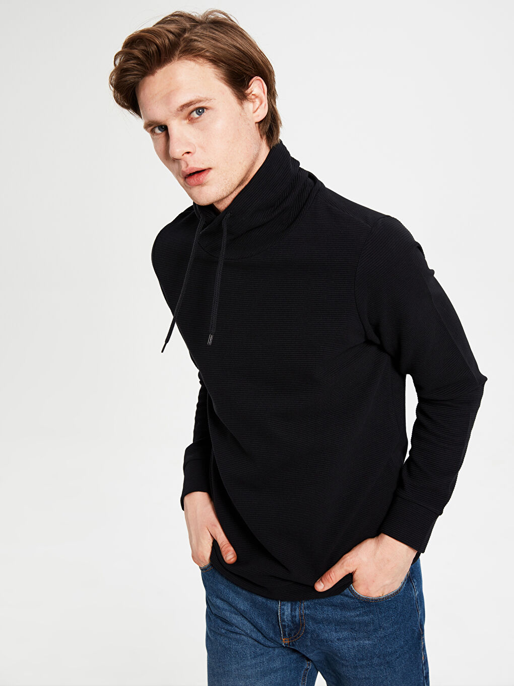 XSIDE Monk Collar Long Sleeve Men's Sweatshirt -9WU336Z8-CVL