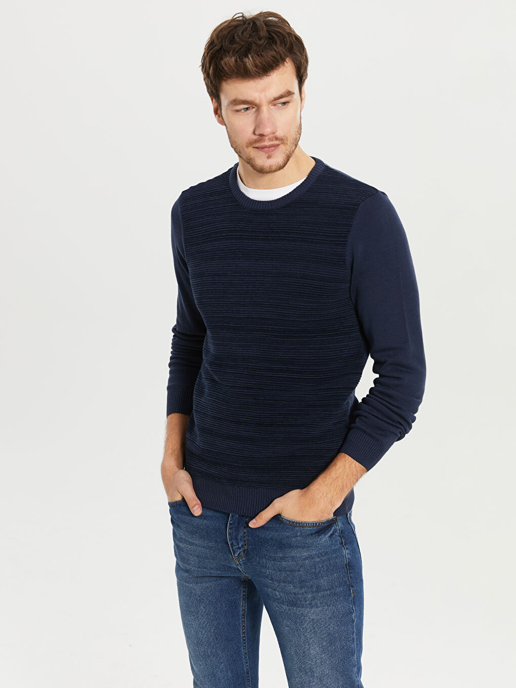 İndigo Erkek Kazak-1