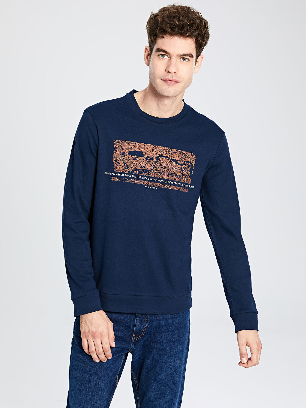 Мужчины Синий Свитшот-2