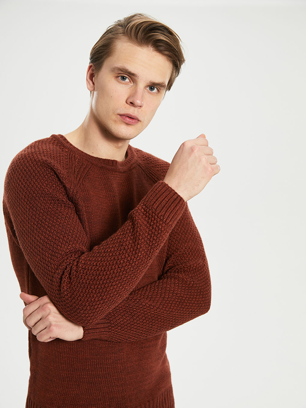 Мужчины Коричневый Свитер