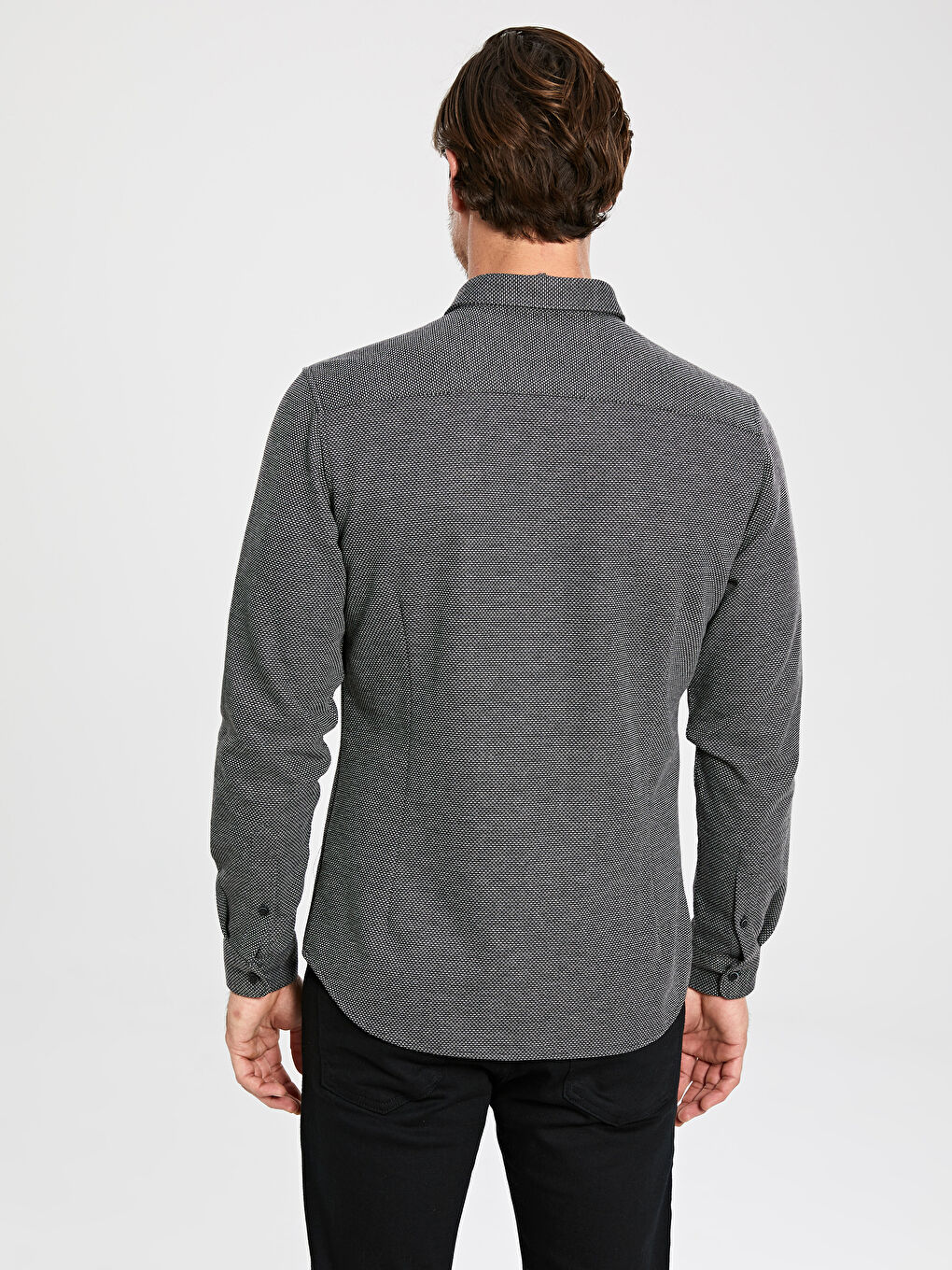 Usko Krojena Muška Košulja Dugih Rukava-3