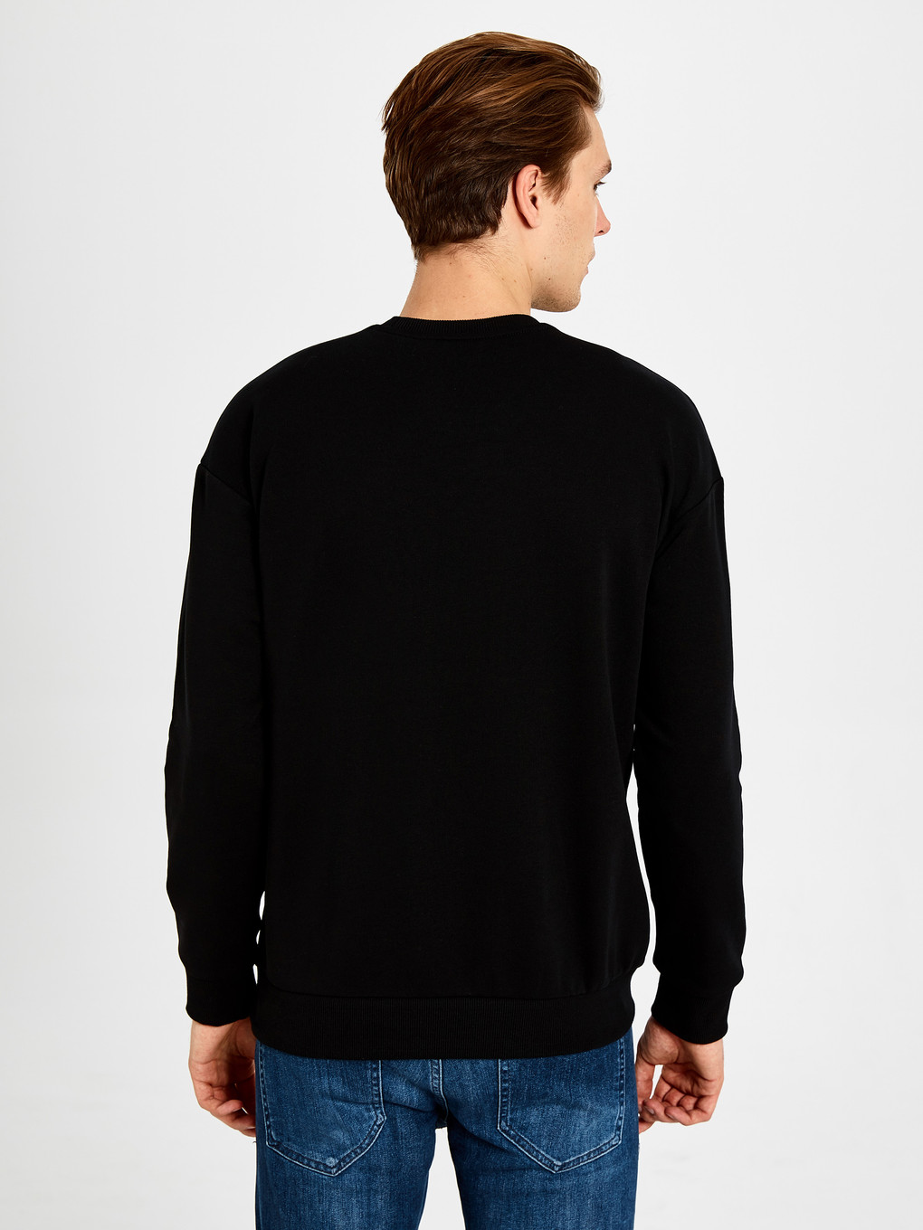Siyah Bisiklet Yaka Uzun Kollu Friends Baskılı Erkek Sweatshirt-2