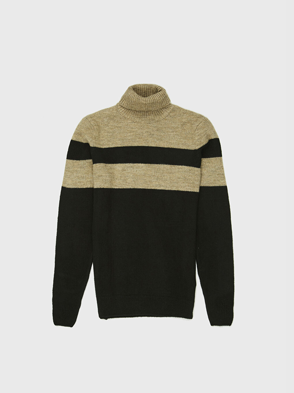 Siyah Bisiklet Yaka Erkek Triko Kazak-1