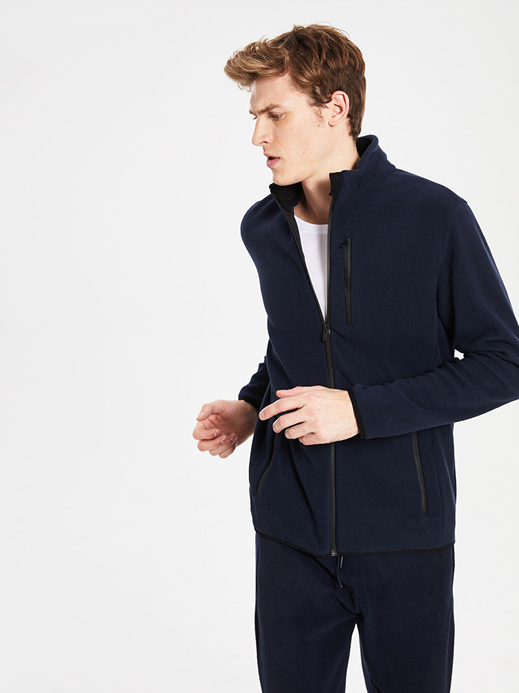 Lacivert Erkek Düz Hırka-3