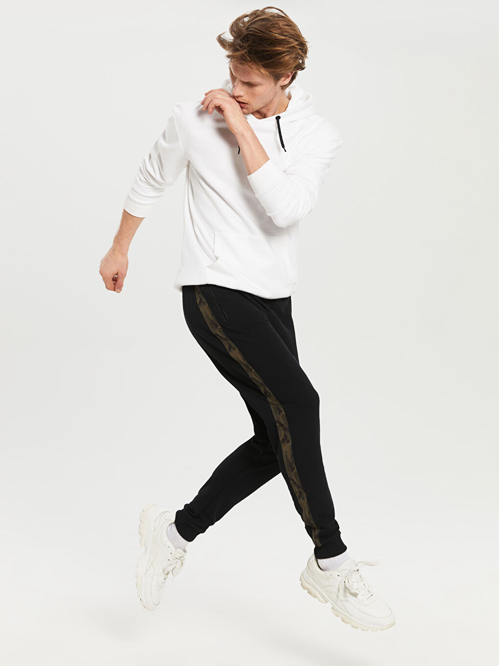 Siyah Şeritli Jogger Eşofman Altı Baba Oğul Kombini-3