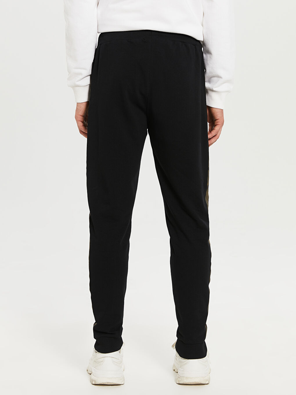 Siyah Şeritli Jogger Eşofman Altı Baba Oğul Kombini-5