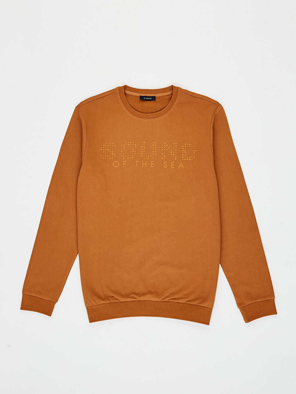 Kahverengi Bisiklet Yaka Uzun Kollu Erkek Sweatshirt-1