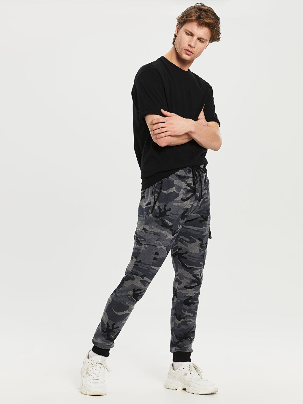 Antrasit Dar Kalıp Erkek Eşofman Altı-2