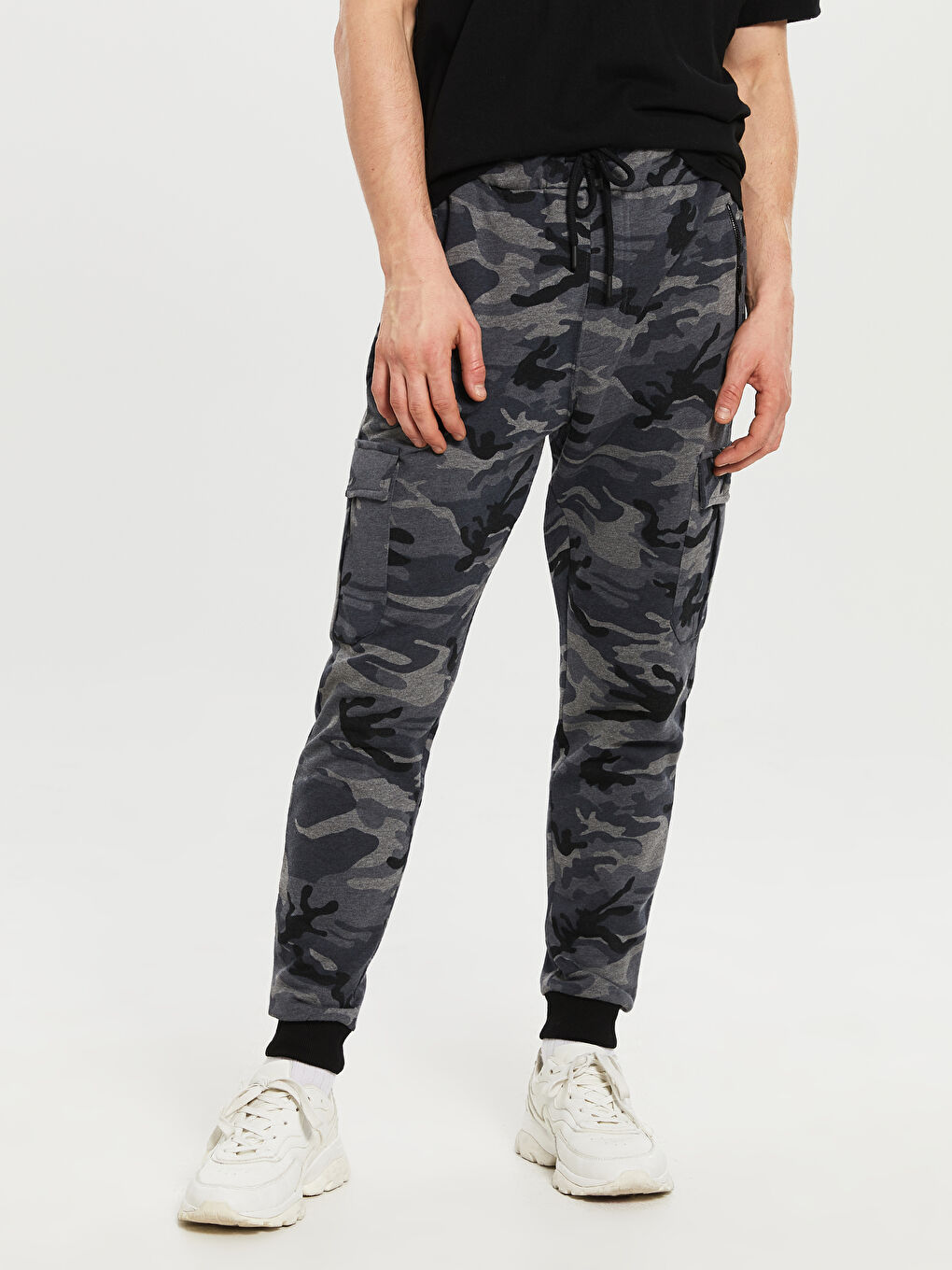 Antrasit Dar Kalıp Erkek Eşofman Altı-3