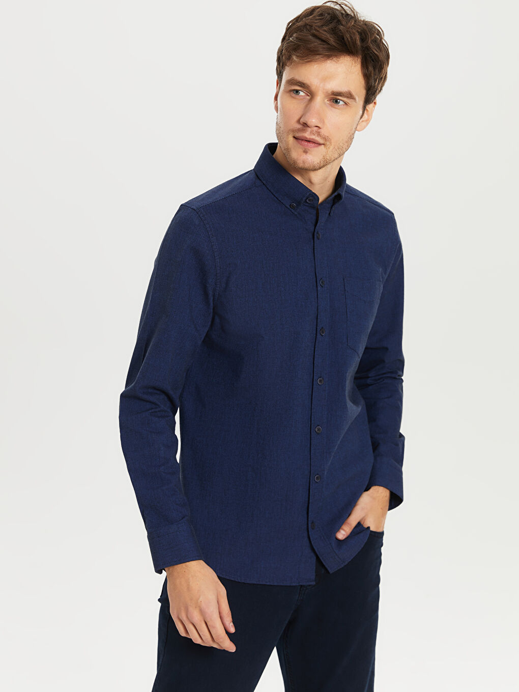 Regular Fit Long Sleeve Men's Shirt-1