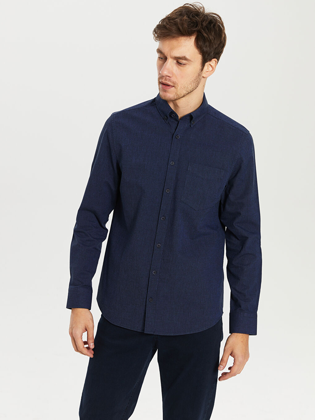 Regular Fit Long Sleeve Men's Shirt-2