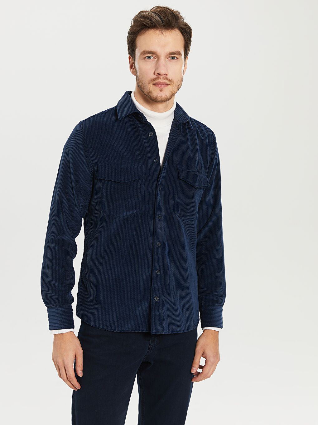 LCWAIKIKI Classic Man NAVY Shirt -9WA780Z8-CRP