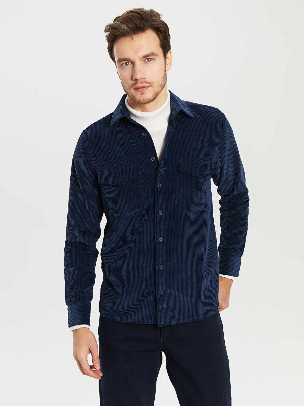 LCWAIKIKI Classic Man NAVY Shirt -9WA780Z8-CRP