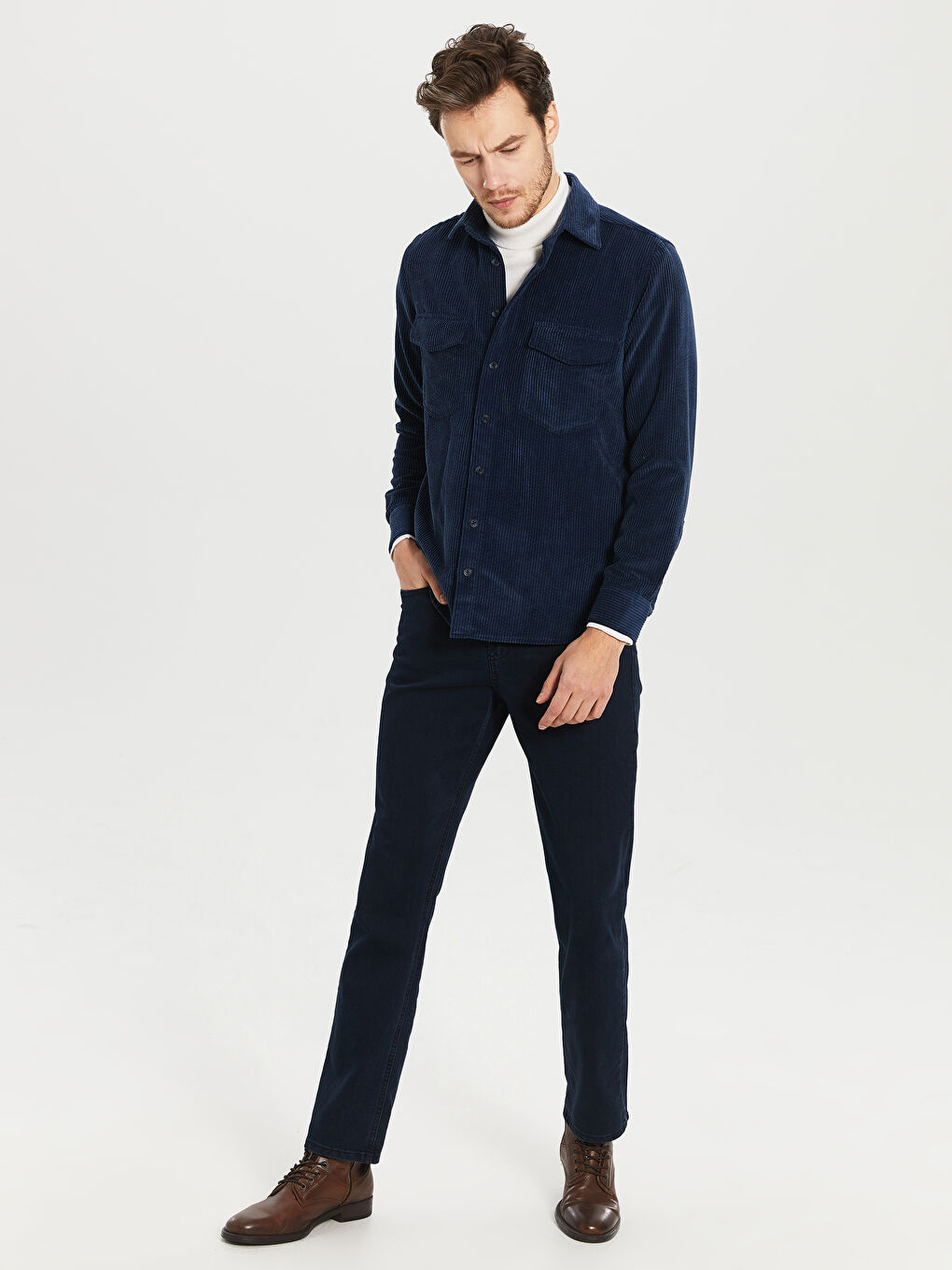 LCWAIKIKI Classic Man NAVY Shirt -9WA780Z8-CRP