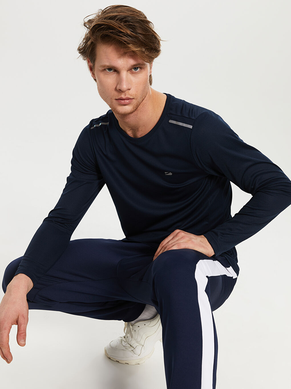 Koyu Lacivert Spor Tişört-2