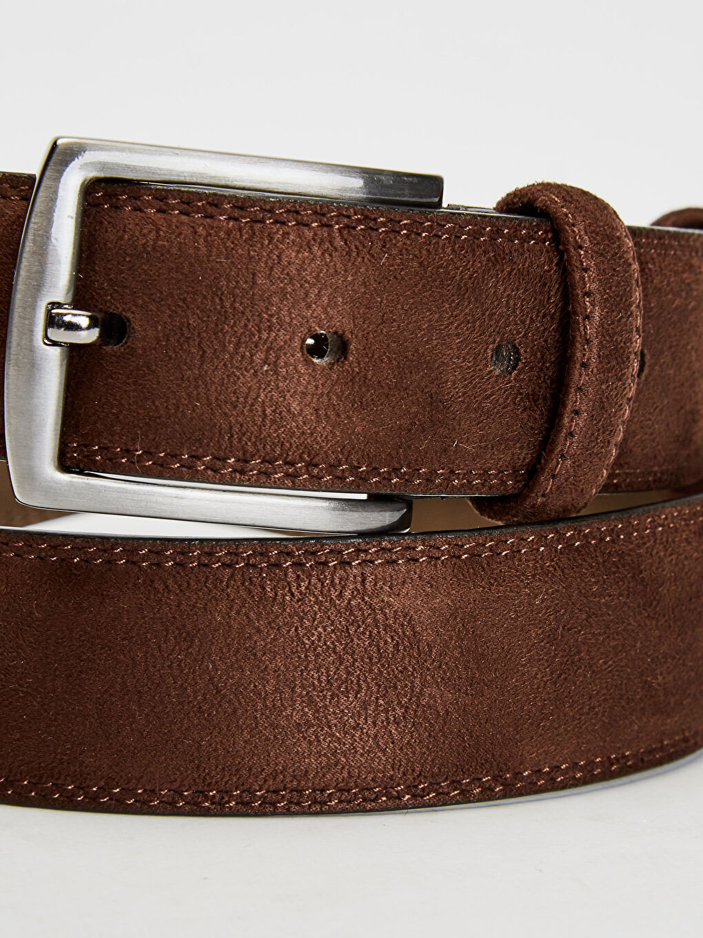 Kahverengi Deri Görünümlü Süet Kemer-1