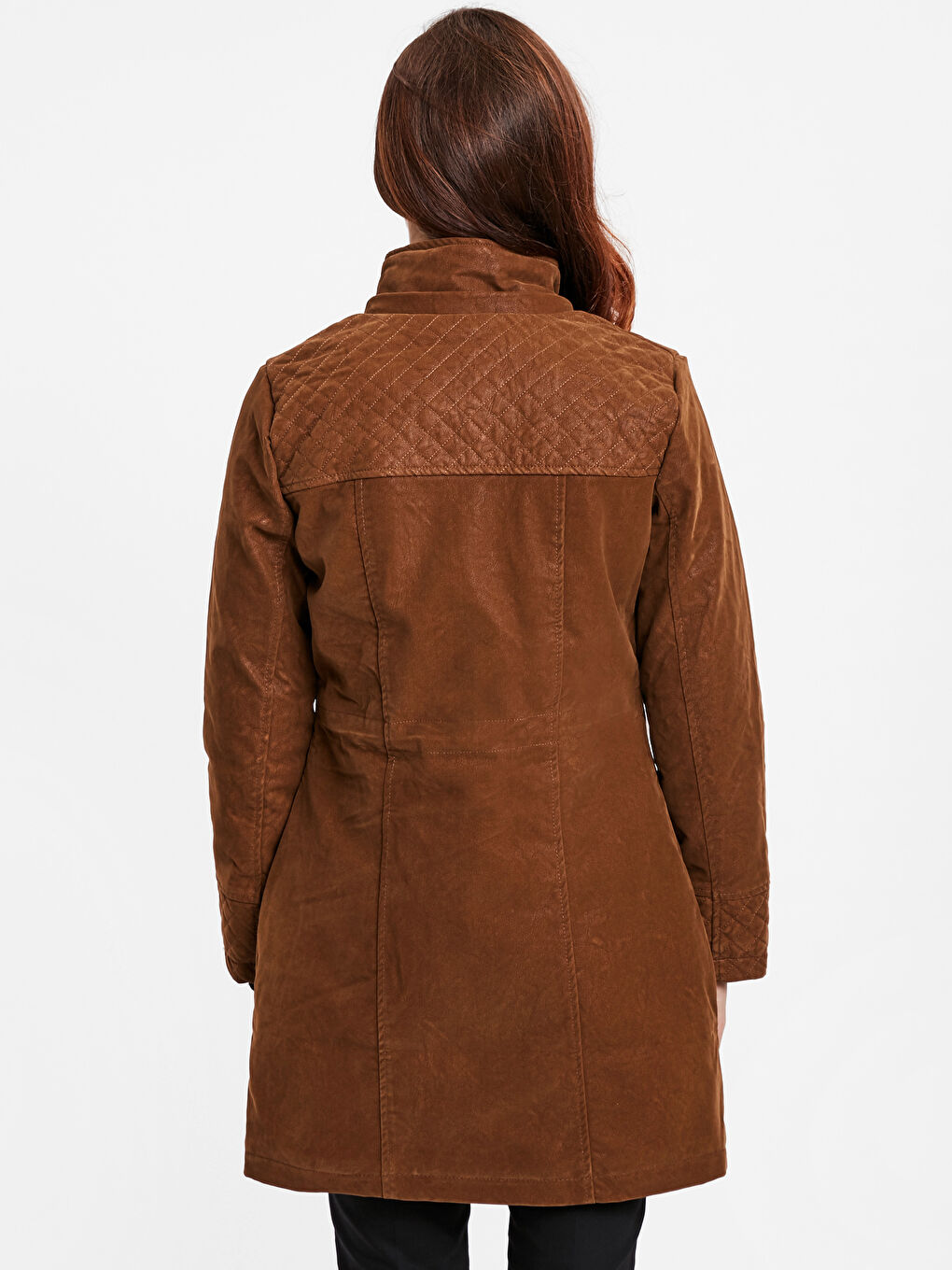 Kahverengi Taba Deri Görünümlü Mont-2