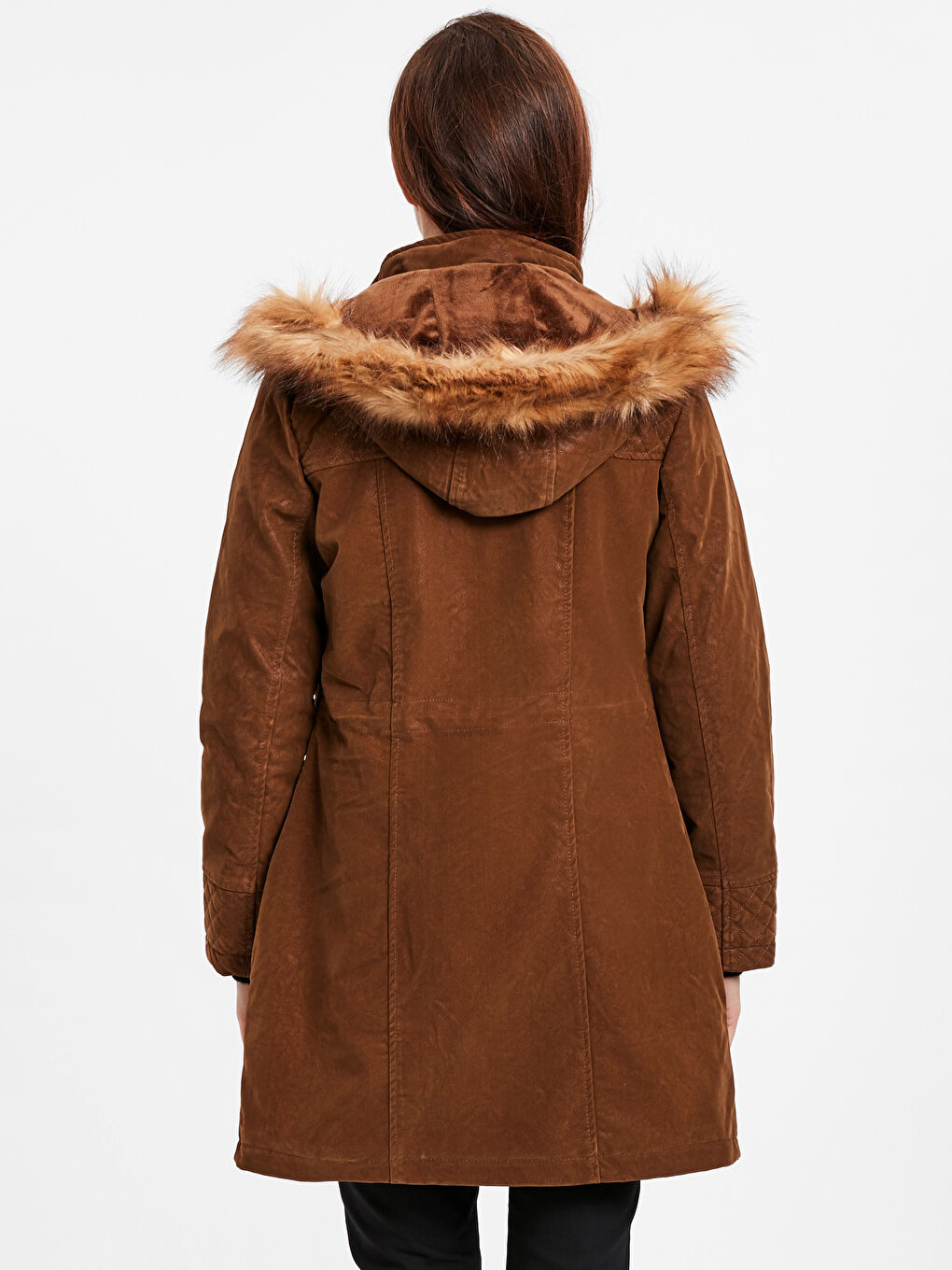 Kahverengi Taba Deri Görünümlü Mont-3