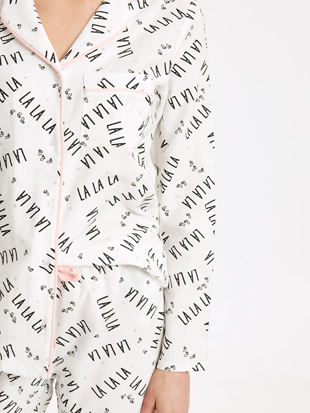 Gömlek Yaka Uzun Kollu Kadın Gabardin Pijama Takım-2