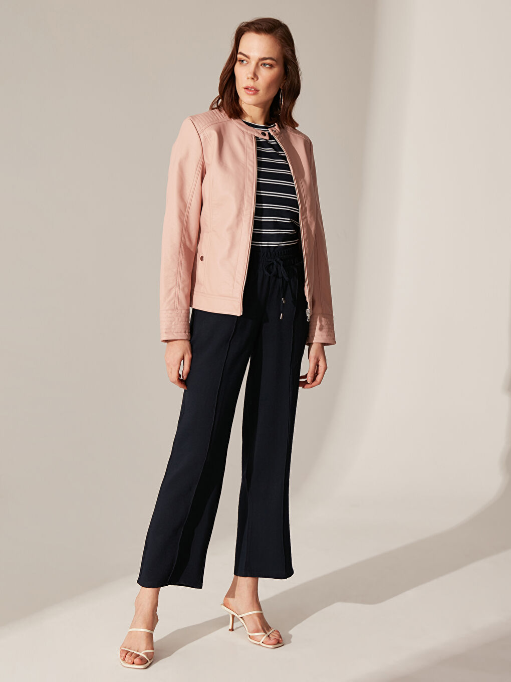 Geacă din piele ecologică ROZ Femeie-4