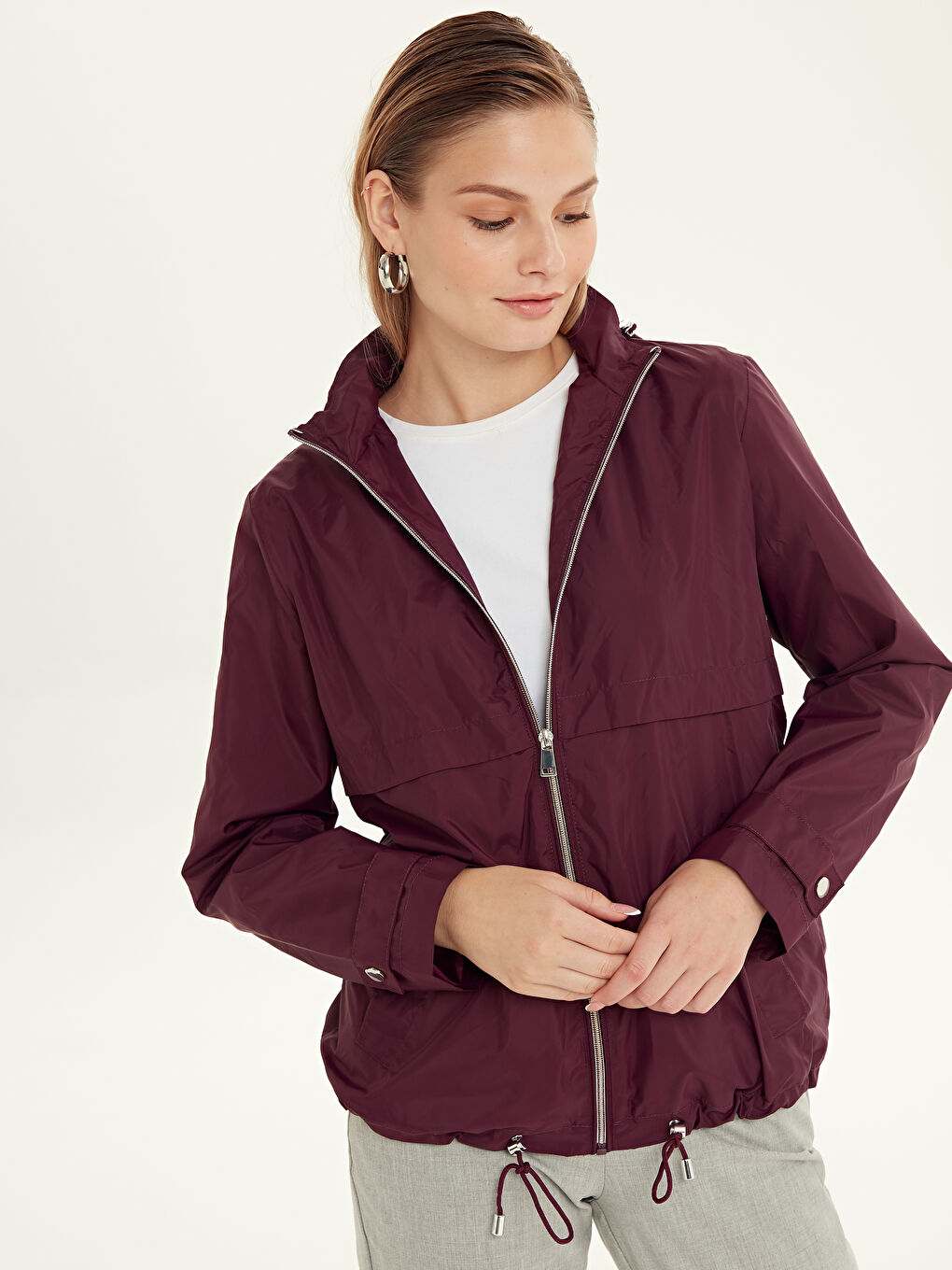 LCWAIKIKI Classic Woman PLUM Raincoat -9W0115Z8-CVV