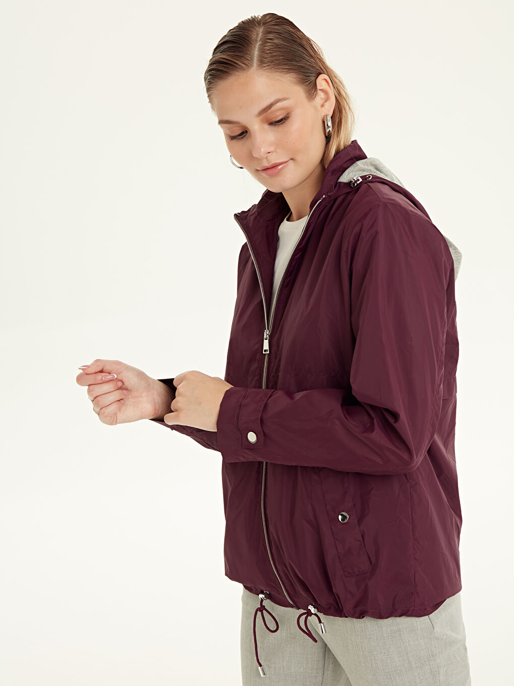 LCWAIKIKI Classic Woman PLUM Raincoat -9W0115Z8-CVV