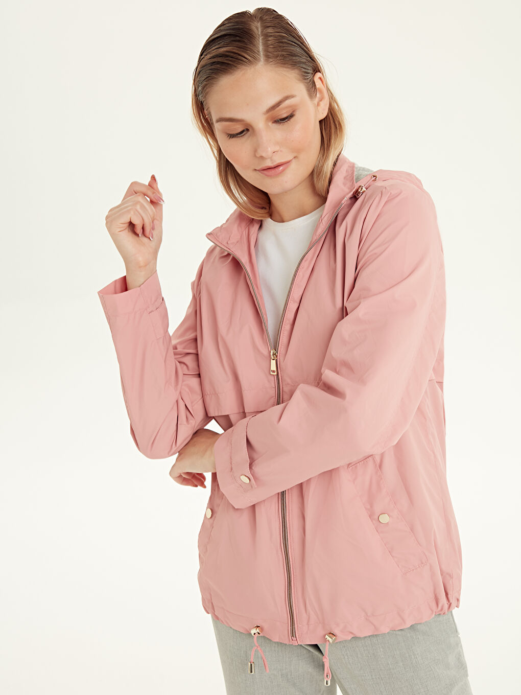 Woman PINK Raincoat-1