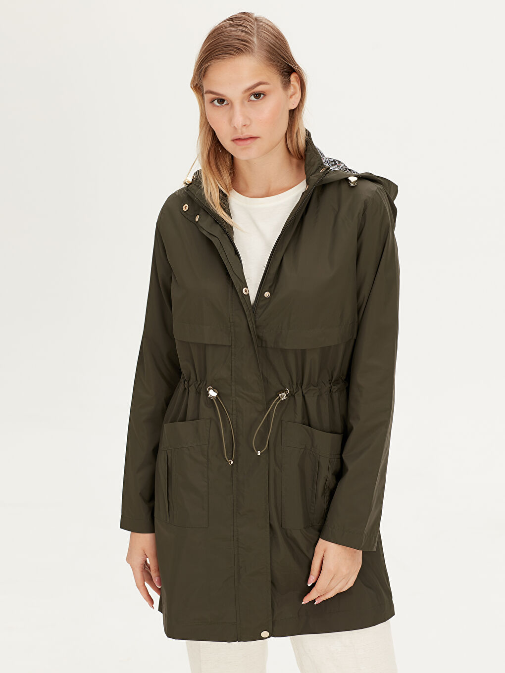 Woman KHAKI Raincoat-1