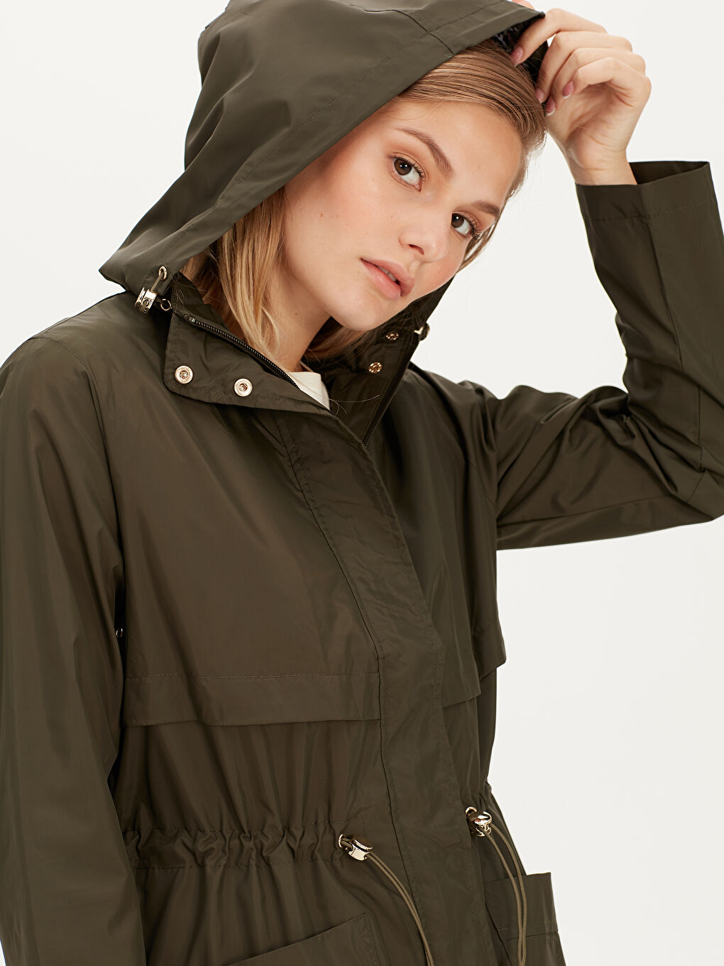 Woman KHAKI Raincoat-2