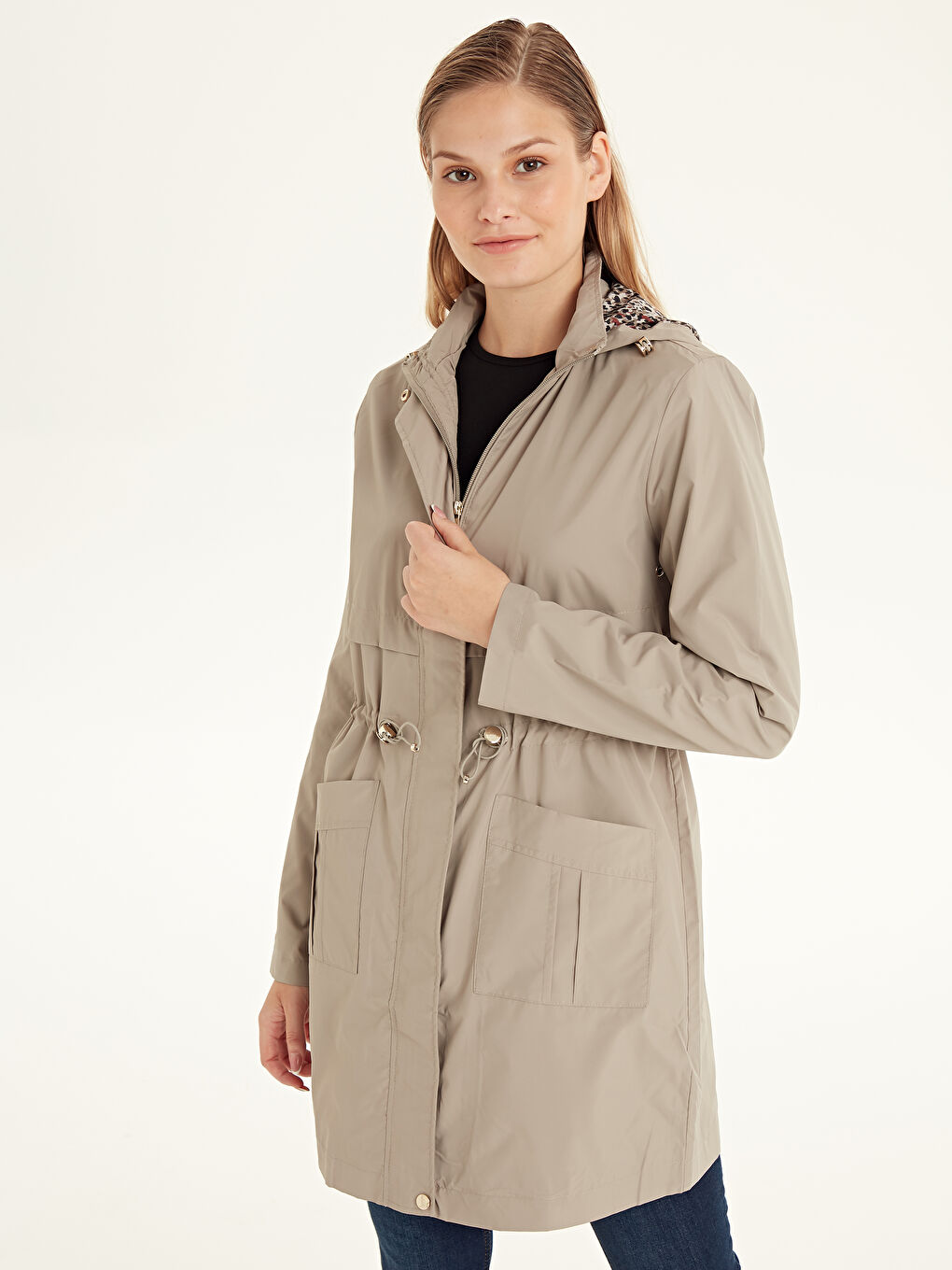 Woman BEIGE Raincoat-1