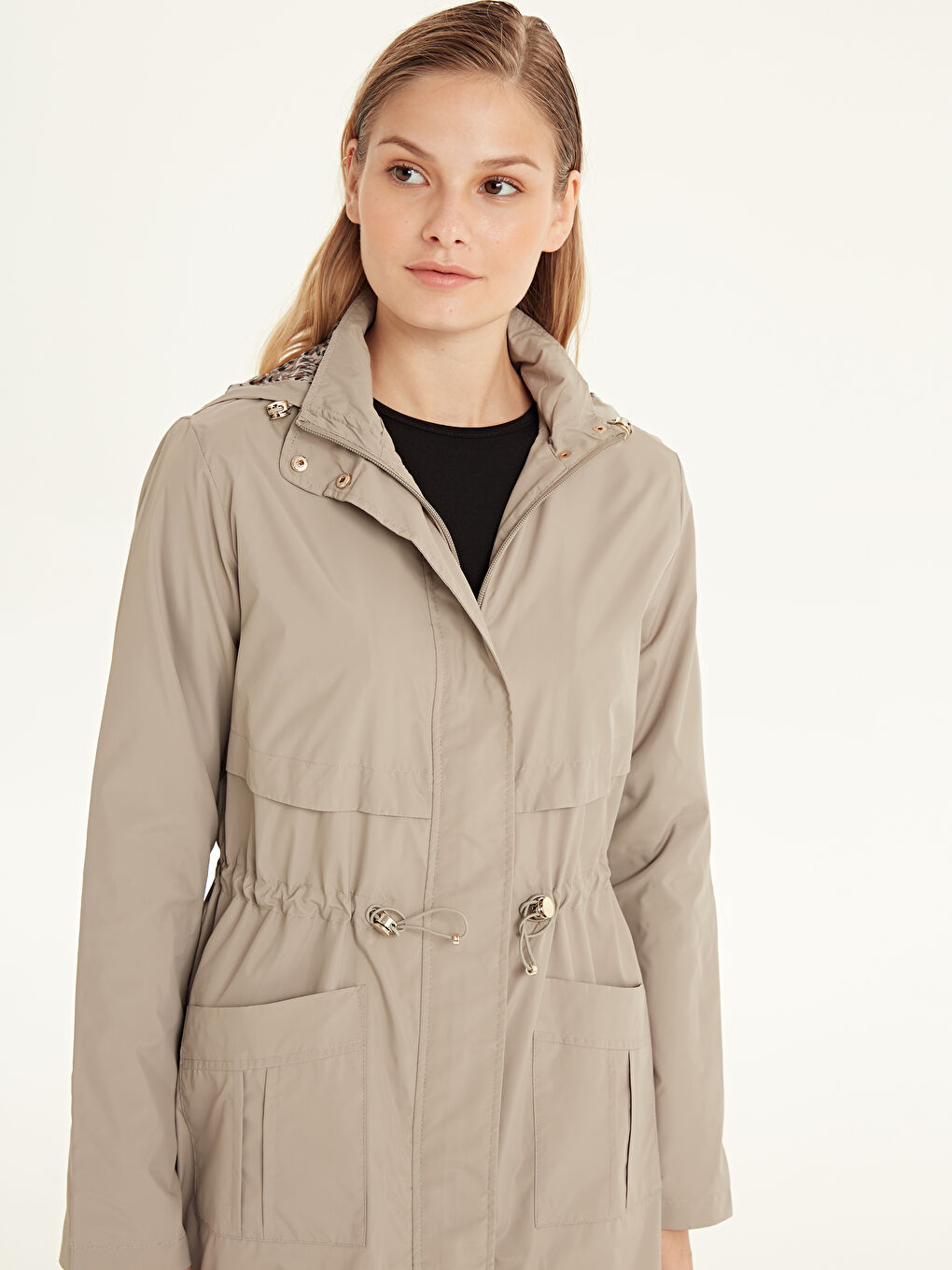 Woman BEIGE Raincoat-2