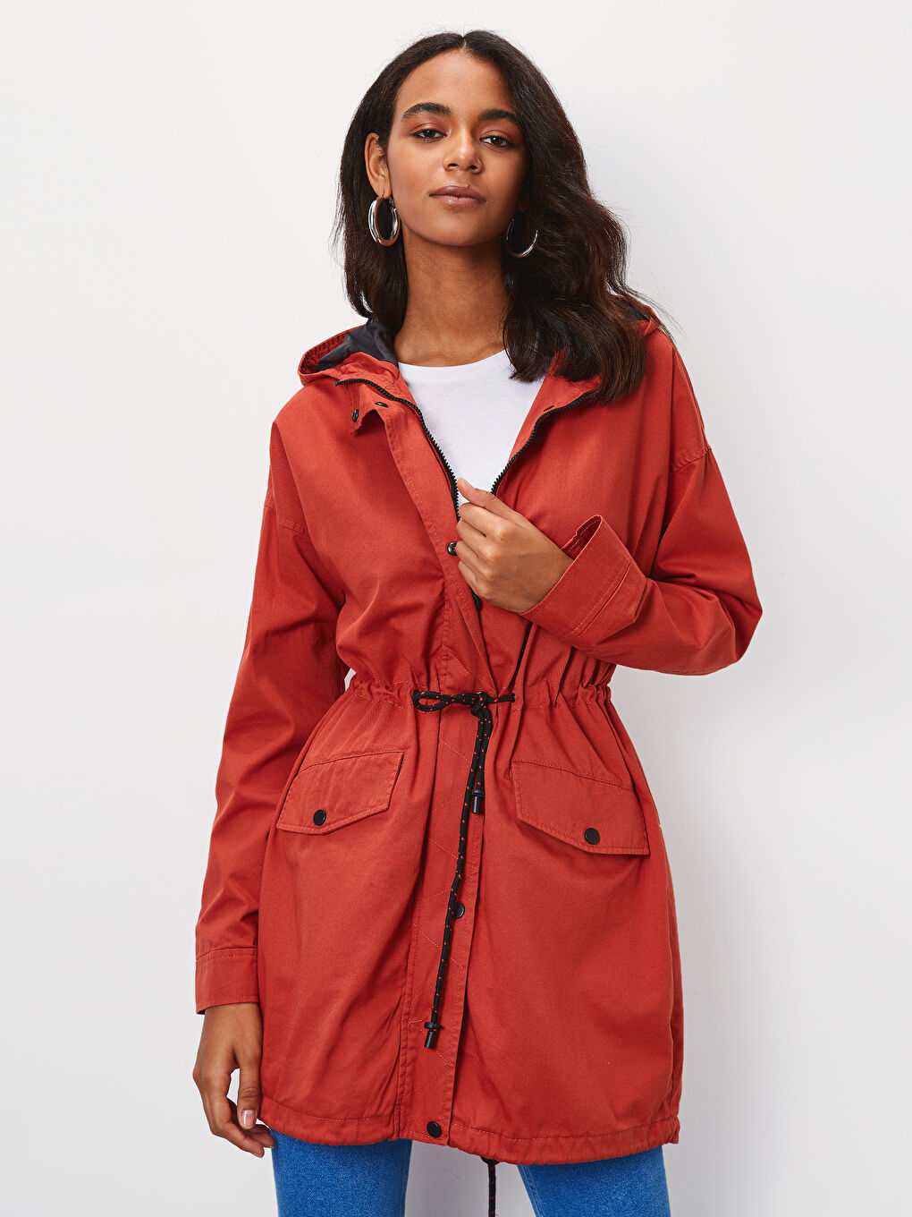 Әйелдер қызғылт сары түс Күртке-1